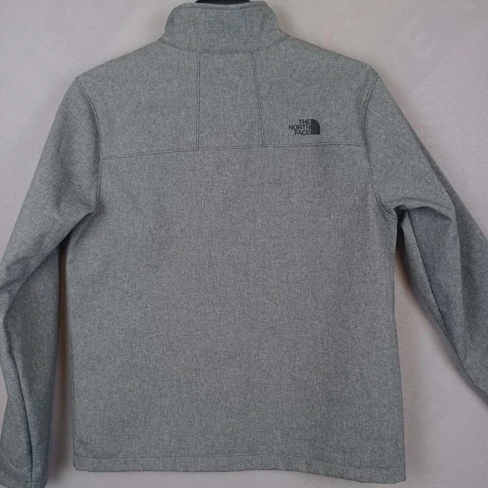 The North Face Jacket Mens L Gray WindWall Softshell Fleece Lined Full Zip READ